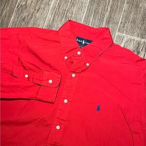Ralph Lauren Classic Fit Men’s Large Long Sleeve Red Button Shirt